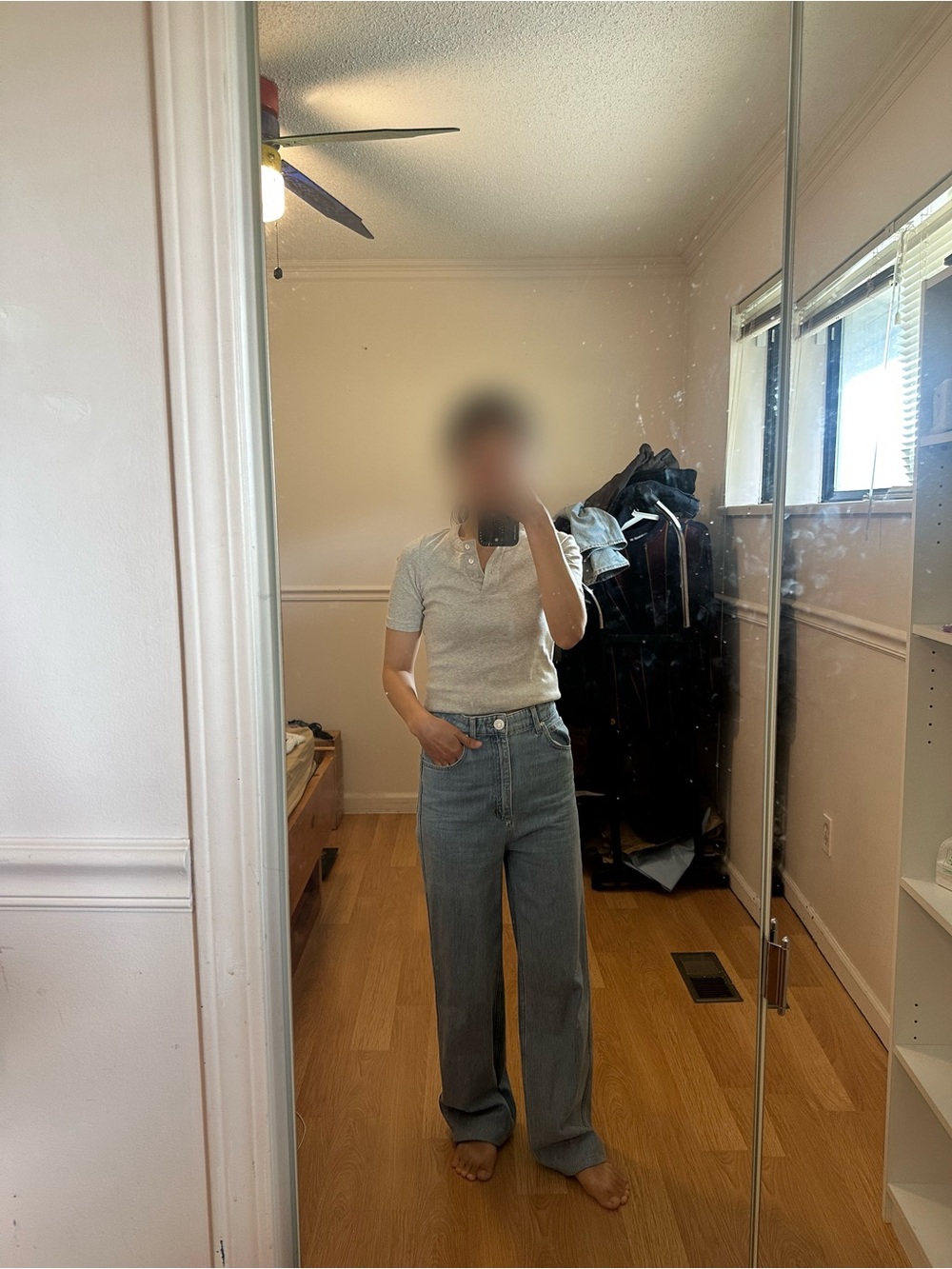 Sandro Straight-Leg Jeans in Light Blue Wash